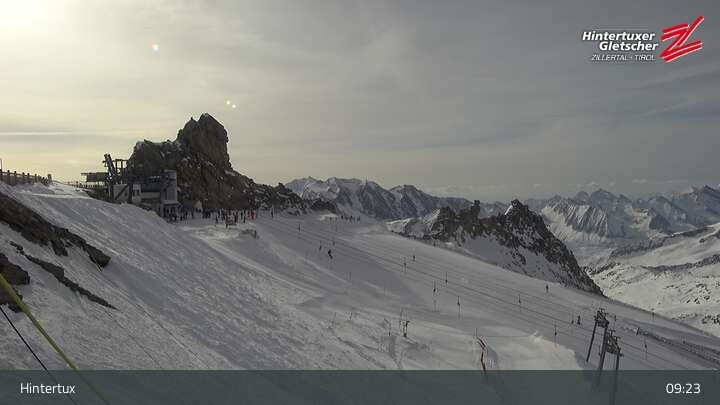 Archiv Foto Webcam Hintertuxer Gletscher: Gefrorene Wand