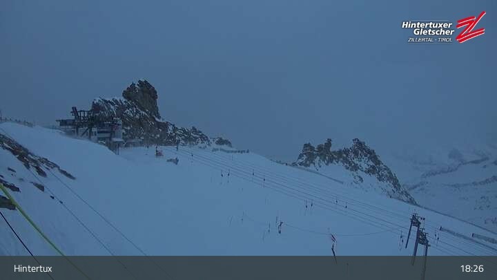 Archiv Foto Webcam Hintertuxer Gletscher: Gefrorene Wand