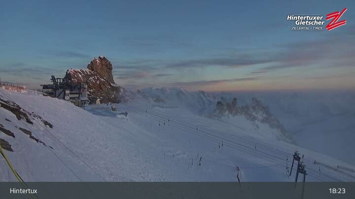 Archiv Foto Webcam Hintertuxer Gletscher: Gefrorene Wand