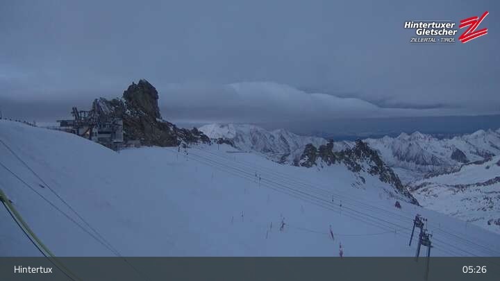 Archiv Foto Webcam Hintertuxer Gletscher: Gefrorene Wand