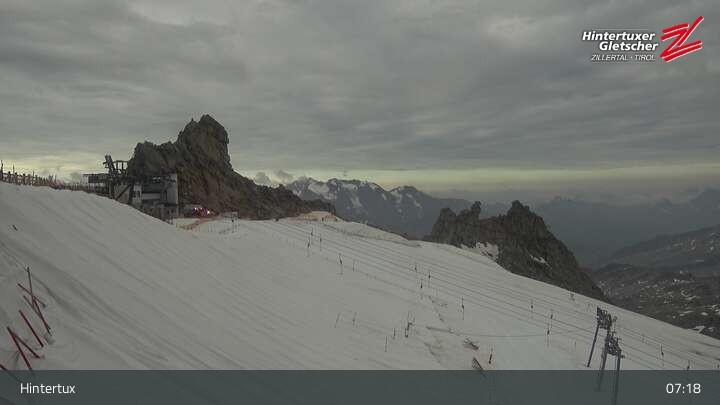 Archiv Foto Webcam Hintertuxer Gletscher: Gefrorene Wand