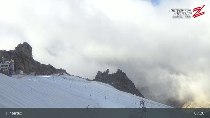 Archiv Foto Webcam Hintertuxer Gletscher: Gefrorene Wand