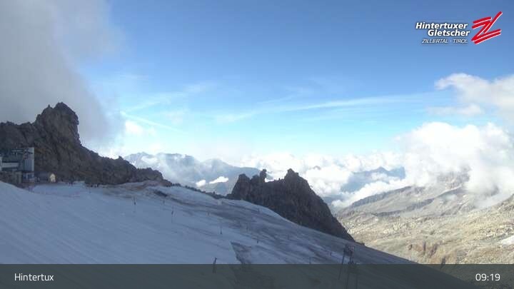 Archiv Foto Webcam Hintertuxer Gletscher: Gefrorene Wand