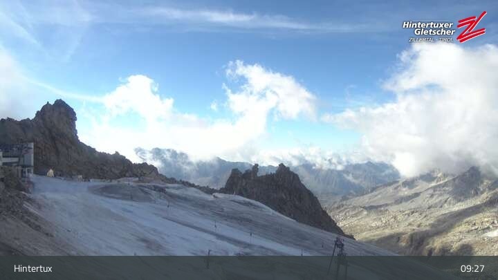 Archiv Foto Webcam Hintertuxer Gletscher: Gefrorene Wand