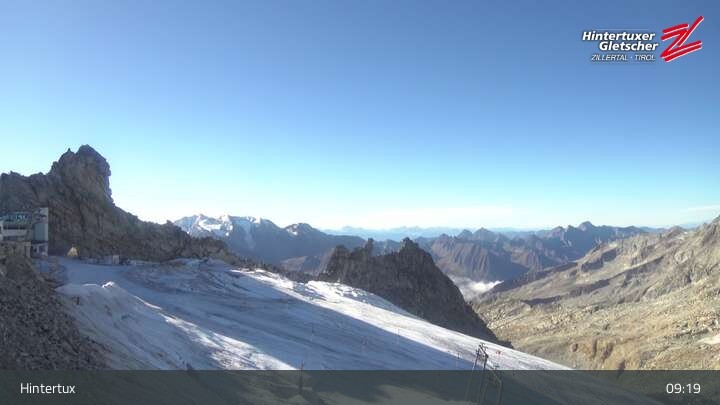 Archiv Foto Webcam Hintertuxer Gletscher: Gefrorene Wand