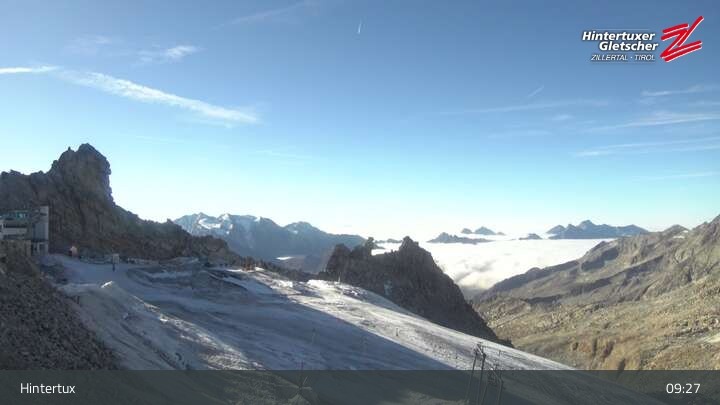 Archiv Foto Webcam Hintertuxer Gletscher: Gefrorene Wand
