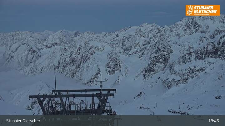 Archiv Foto Webcam Daunjoch Sessellift am Stubaier Gletscher