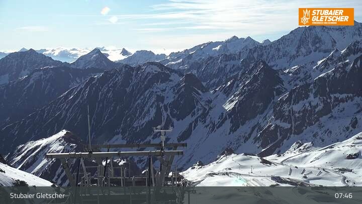Archiv Foto Webcam Daunjoch Sessellift am Stubaier Gletscher