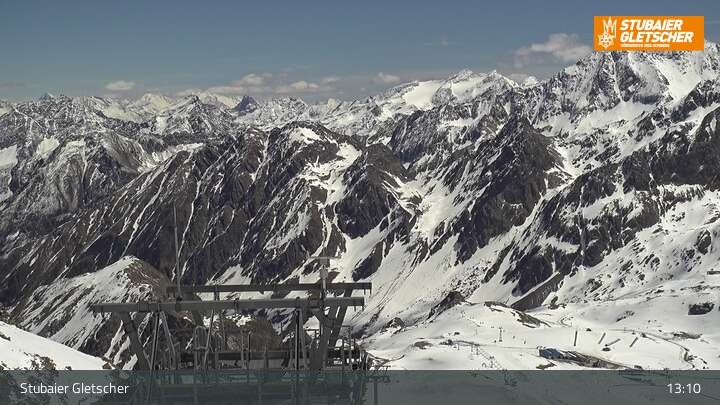 Archiv Foto Webcam Daunjoch Sessellift am Stubaier Gletscher