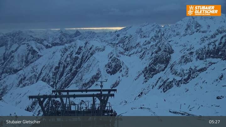 Archiv Foto Webcam Daunjoch Sessellift am Stubaier Gletscher