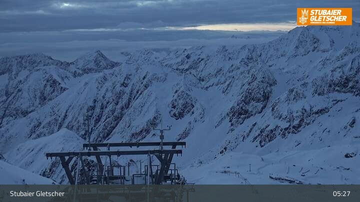 Archiv Foto Webcam Daunjoch Sessellift am Stubaier Gletscher