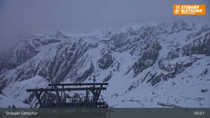 Archiv Foto Webcam Daunjoch Sessellift am Stubaier Gletscher
