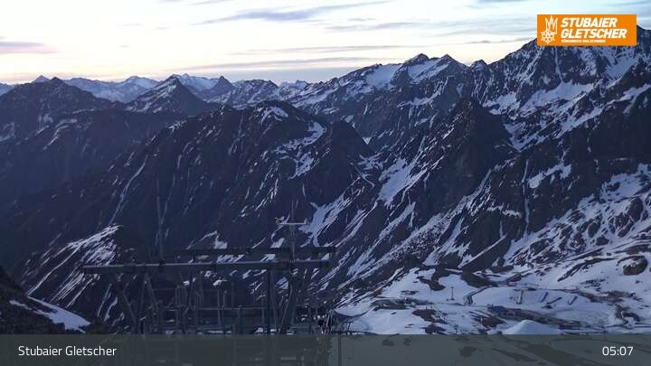 Archiv Foto Webcam Daunjoch Sessellift am Stubaier Gletscher