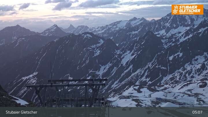 Archiv Foto Webcam Daunjoch Sessellift am Stubaier Gletscher
