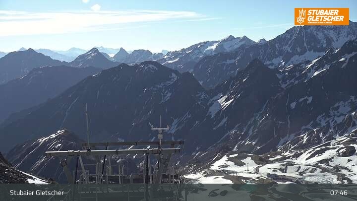 Archiv Foto Webcam Daunjoch Sessellift am Stubaier Gletscher