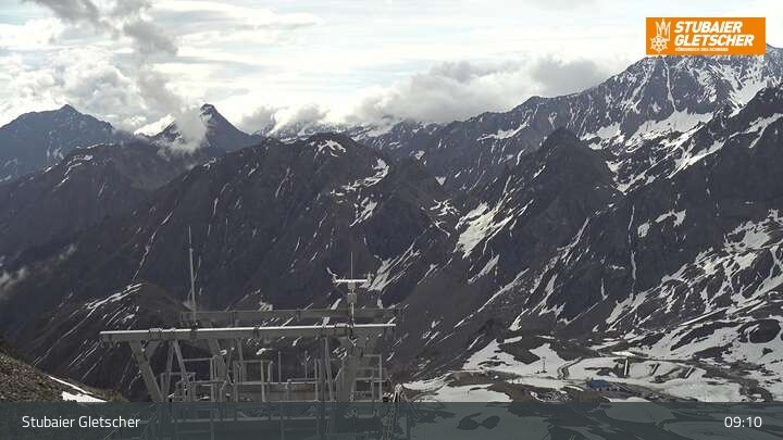 Archiv Foto Webcam Daunjoch Sessellift am Stubaier Gletscher