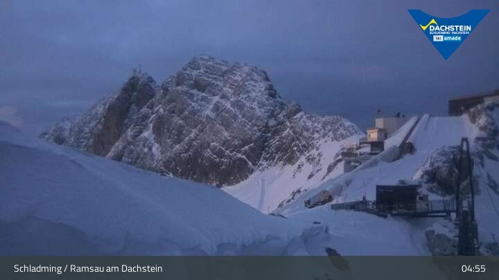 Archiv Foto Dachstein Gletscher: Webcam Bergstation Hunerkogel (2700 m)