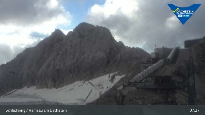 Archiv Foto Dachstein Gletscher: Webcam Bergstation Hunerkogel (2700 m)