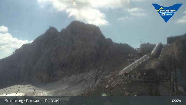 Archiv Foto Dachstein Gletscher: Webcam Bergstation Hunerkogel (2700 m)