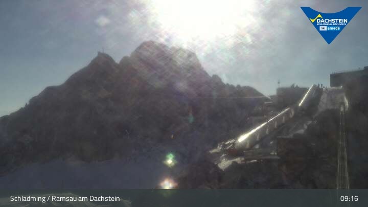 Archiv Foto Dachstein Gletscher: Webcam Bergstation Hunerkogel (2700 m)