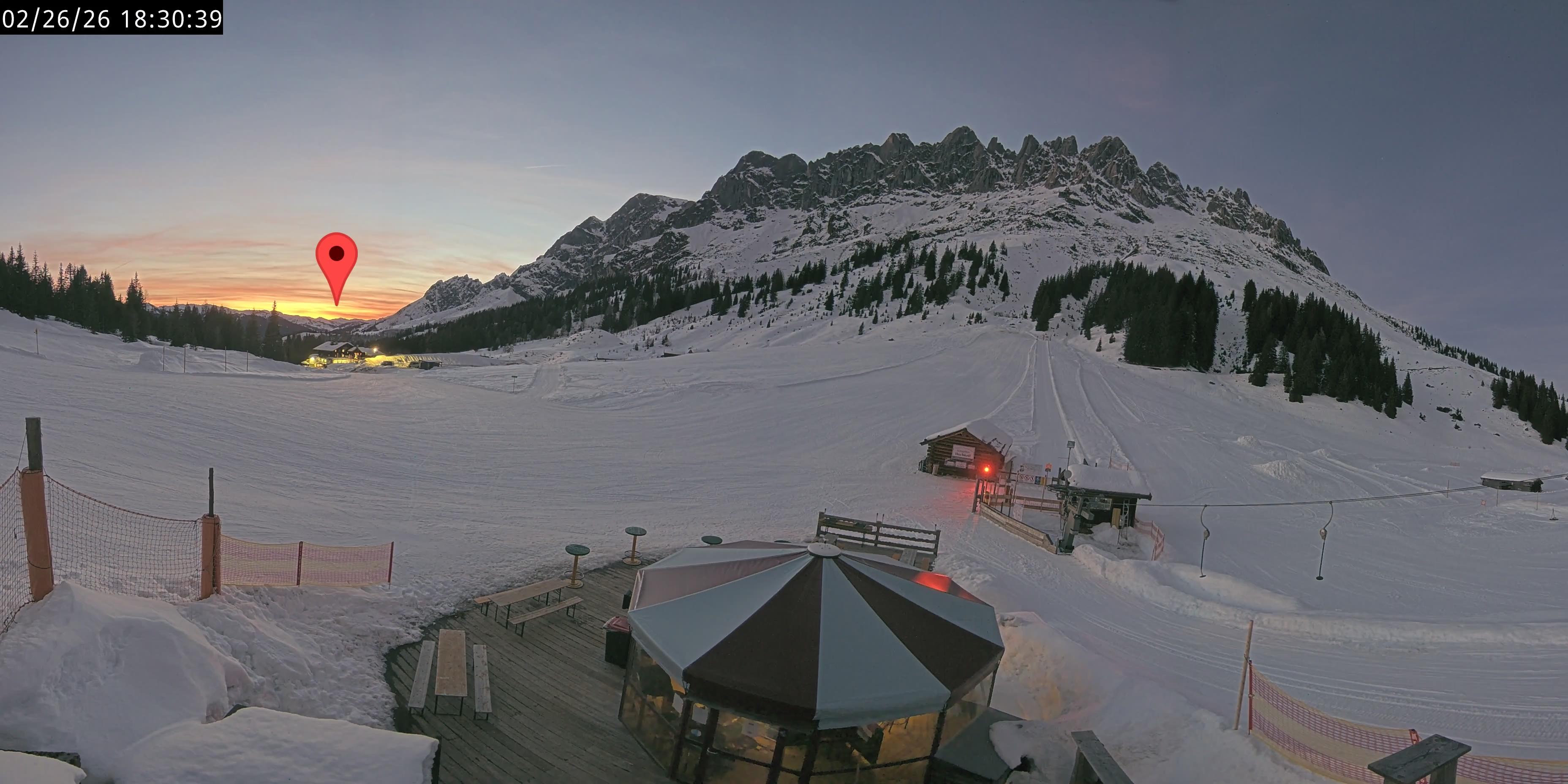 Archived image Webcam Mountain inn Arthurhaus at Hochkönig