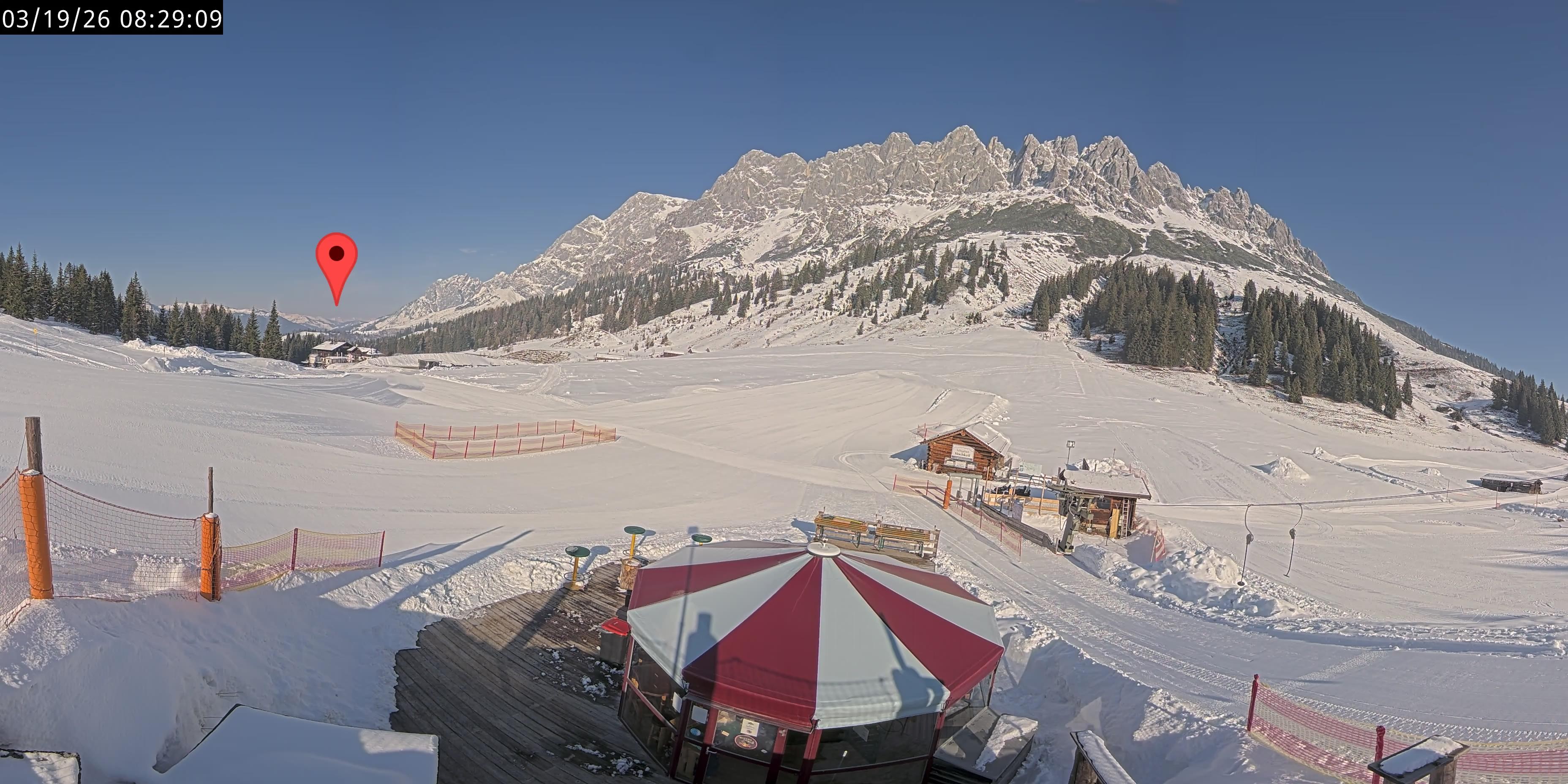 Archived image Webcam Mountain inn Arthurhaus at Hochkönig