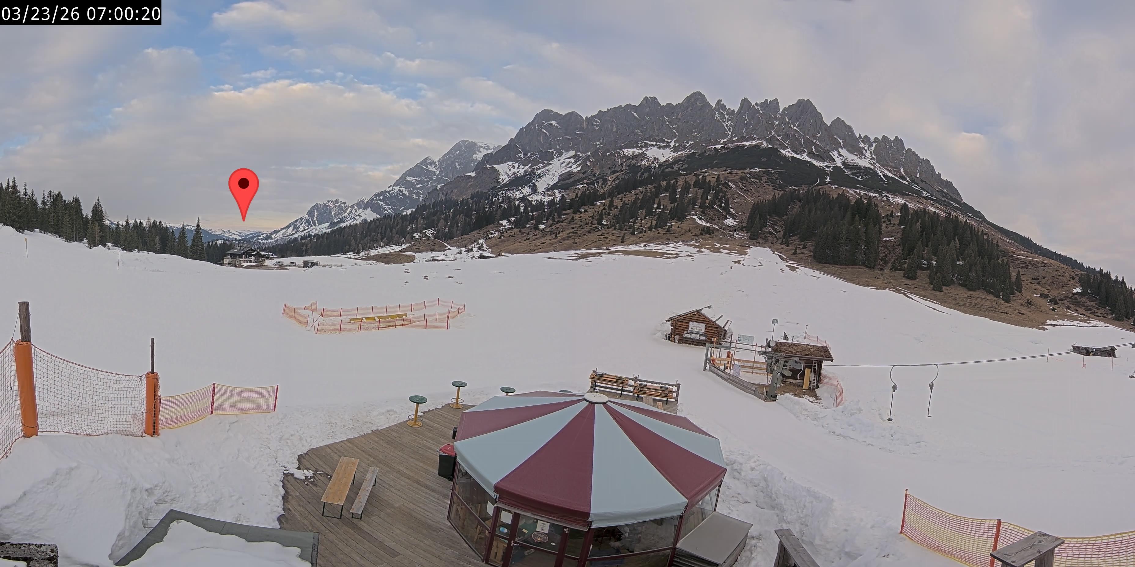 Archived image Webcam Mountain inn Arthurhaus at Hochkönig