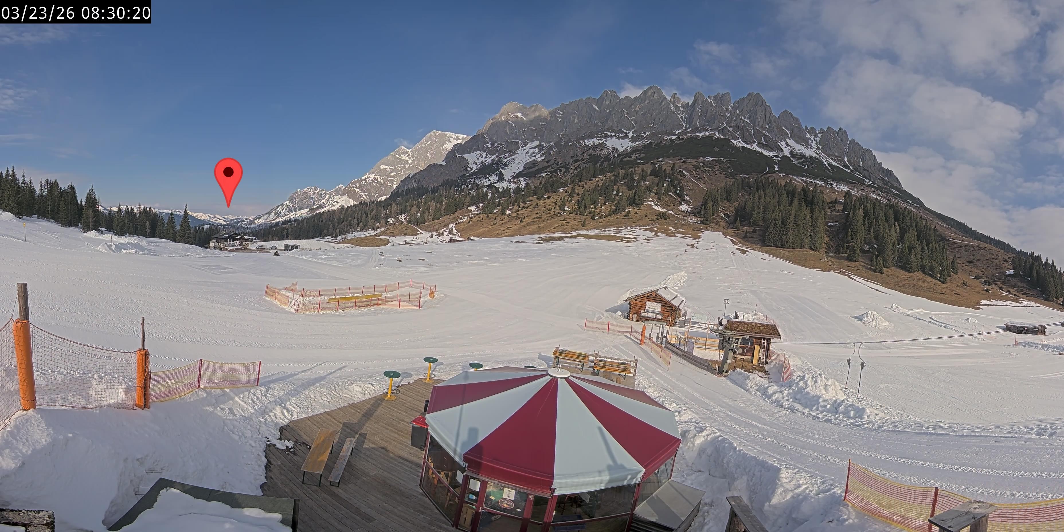 Archived image Webcam Mountain inn Arthurhaus at Hochkönig
