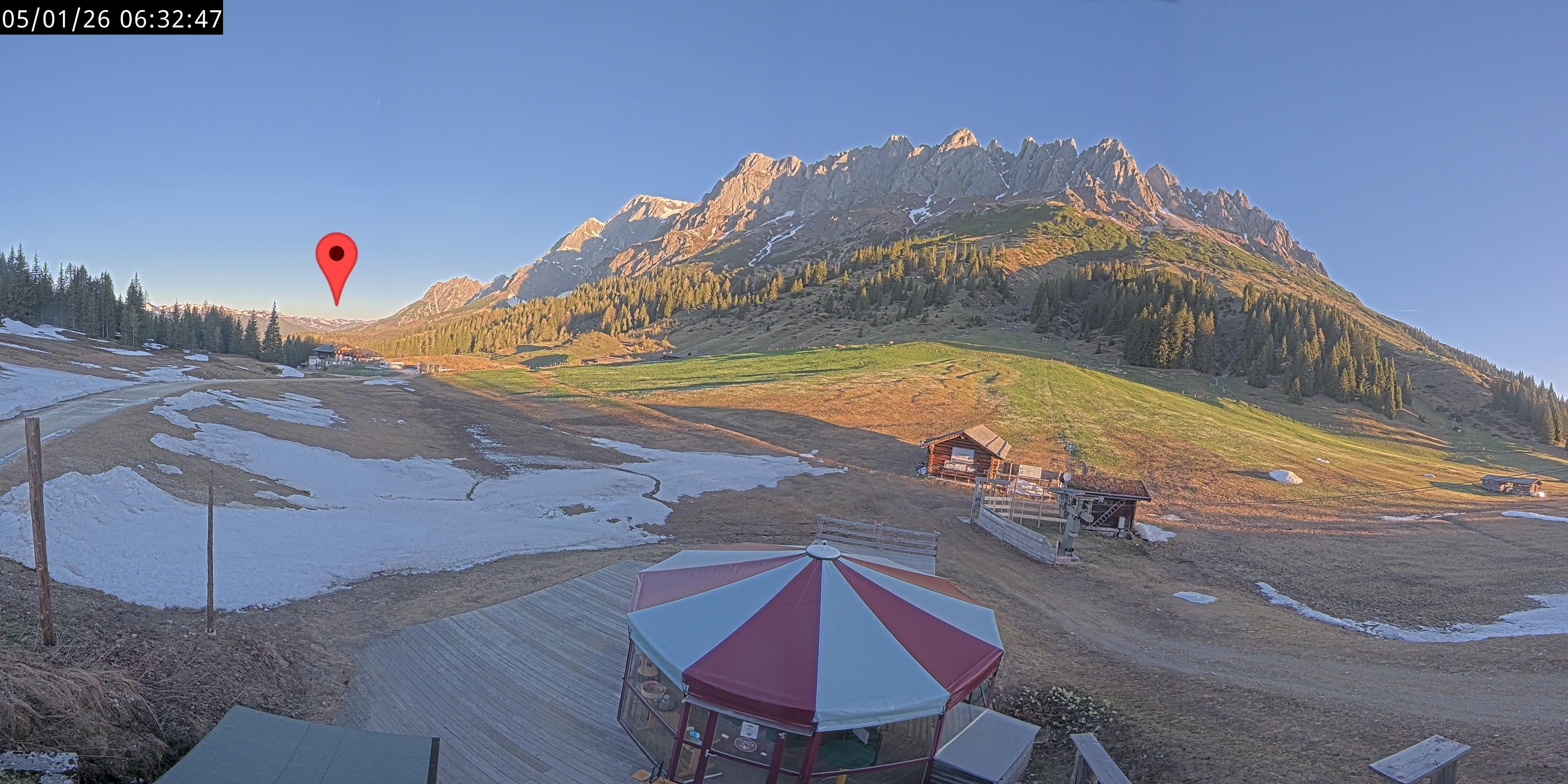 Archived image Webcam Mountain inn Arthurhaus at Hochkönig