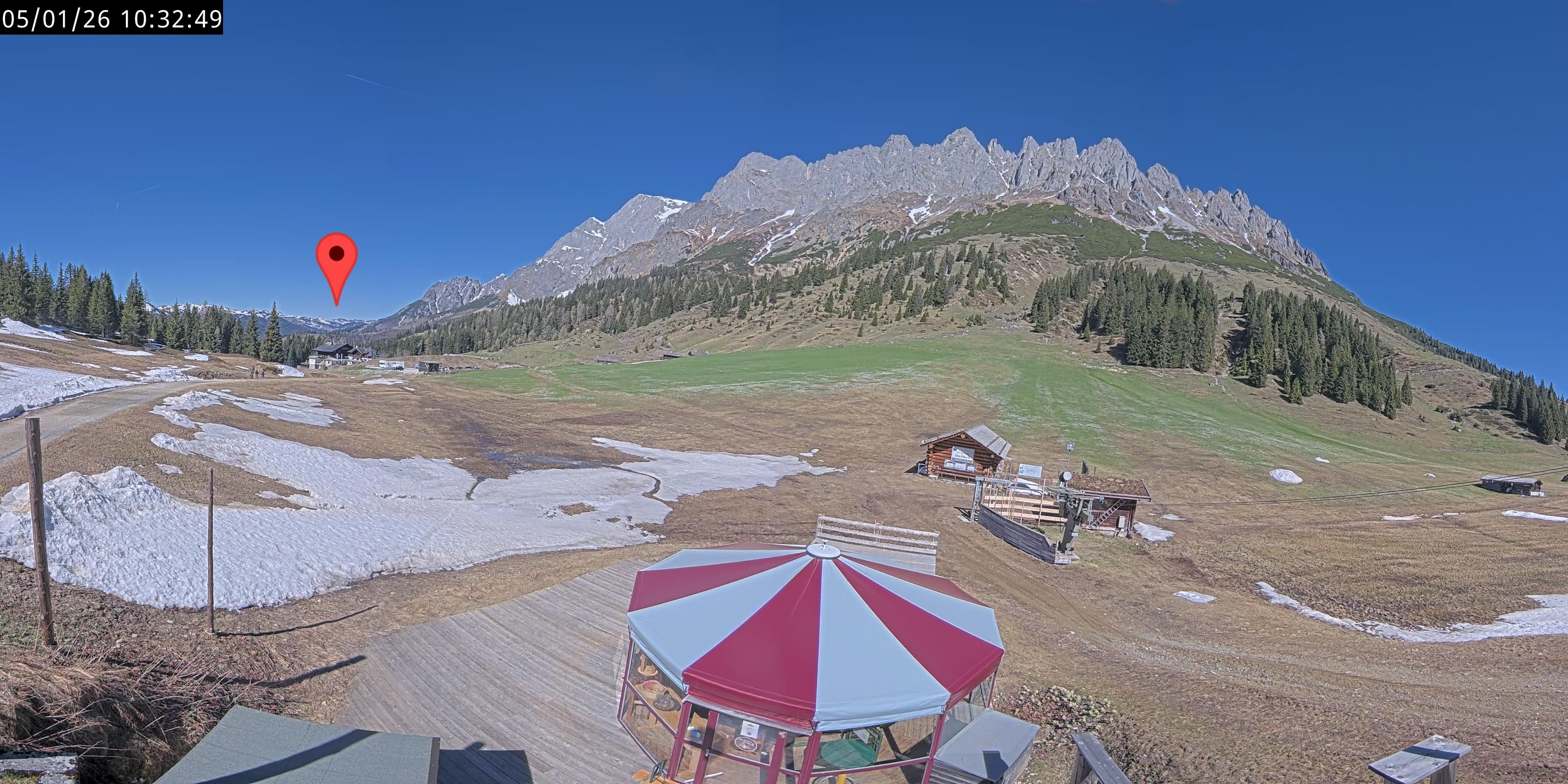 Archived image Webcam Mountain inn Arthurhaus at Hochkönig
