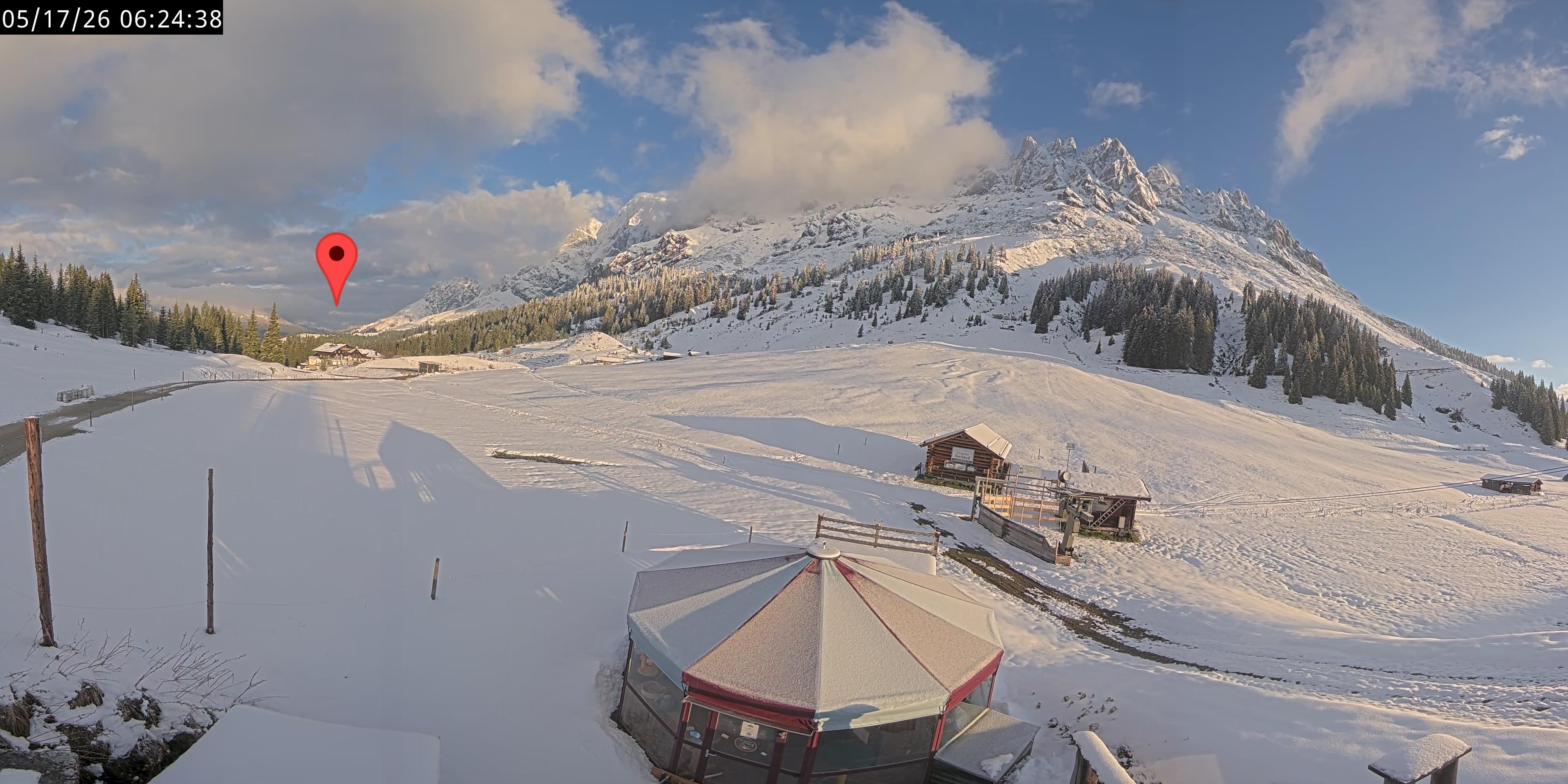 Archived image Webcam Mountain inn Arthurhaus at Hochkönig