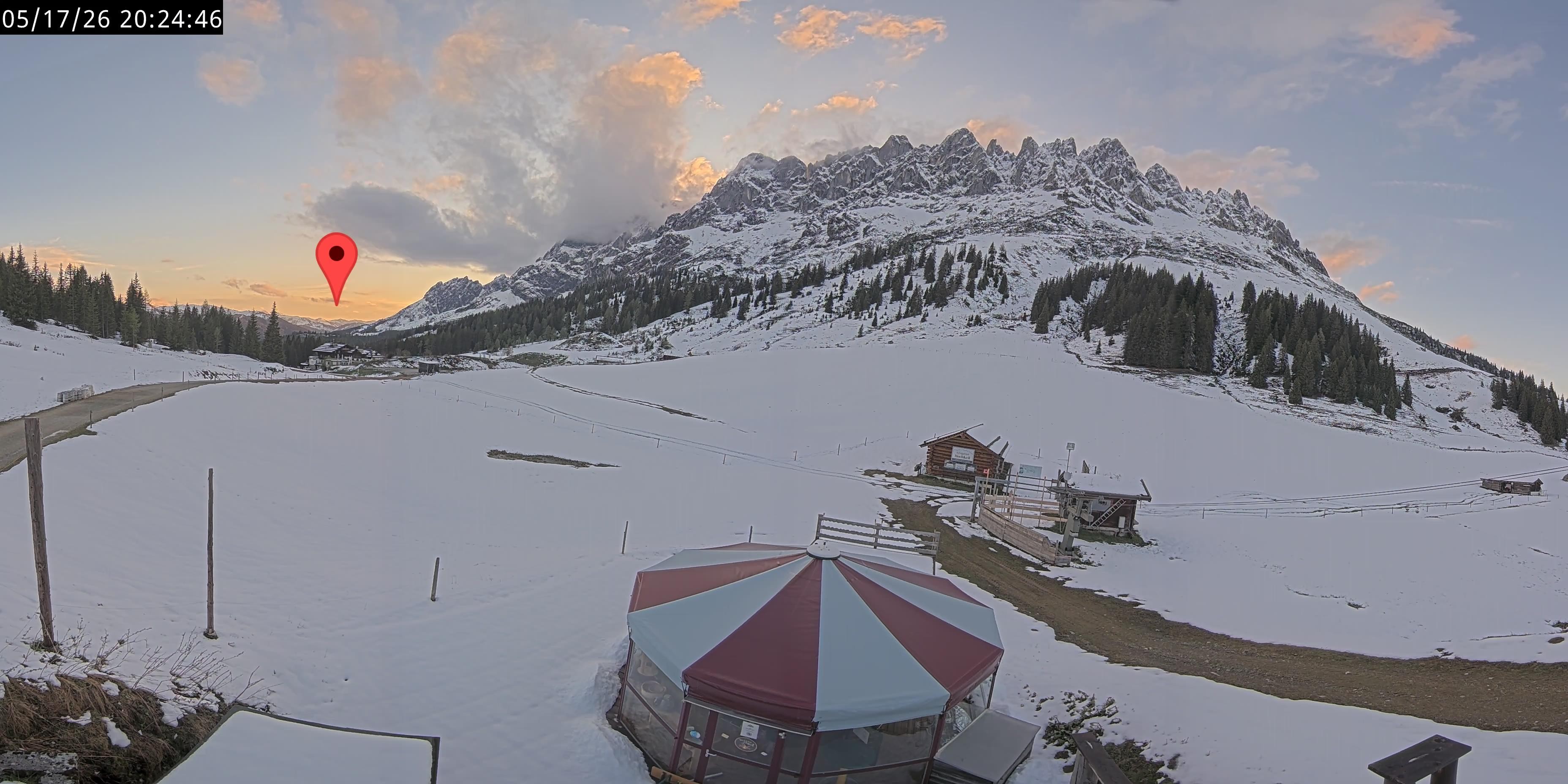 Archived image Webcam Mountain inn Arthurhaus at Hochkönig
