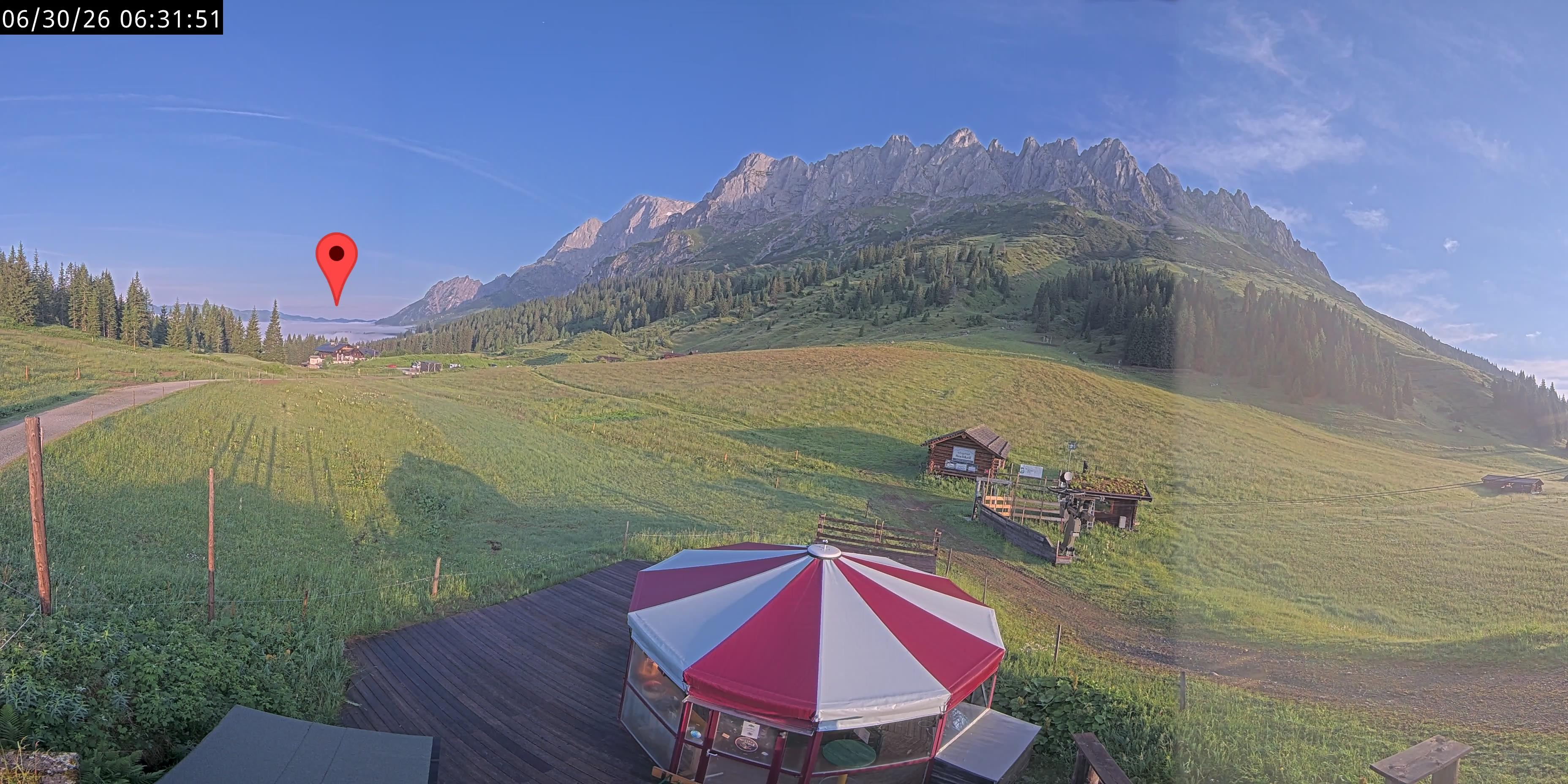 Archived image Webcam Mountain inn Arthurhaus at Hochkönig