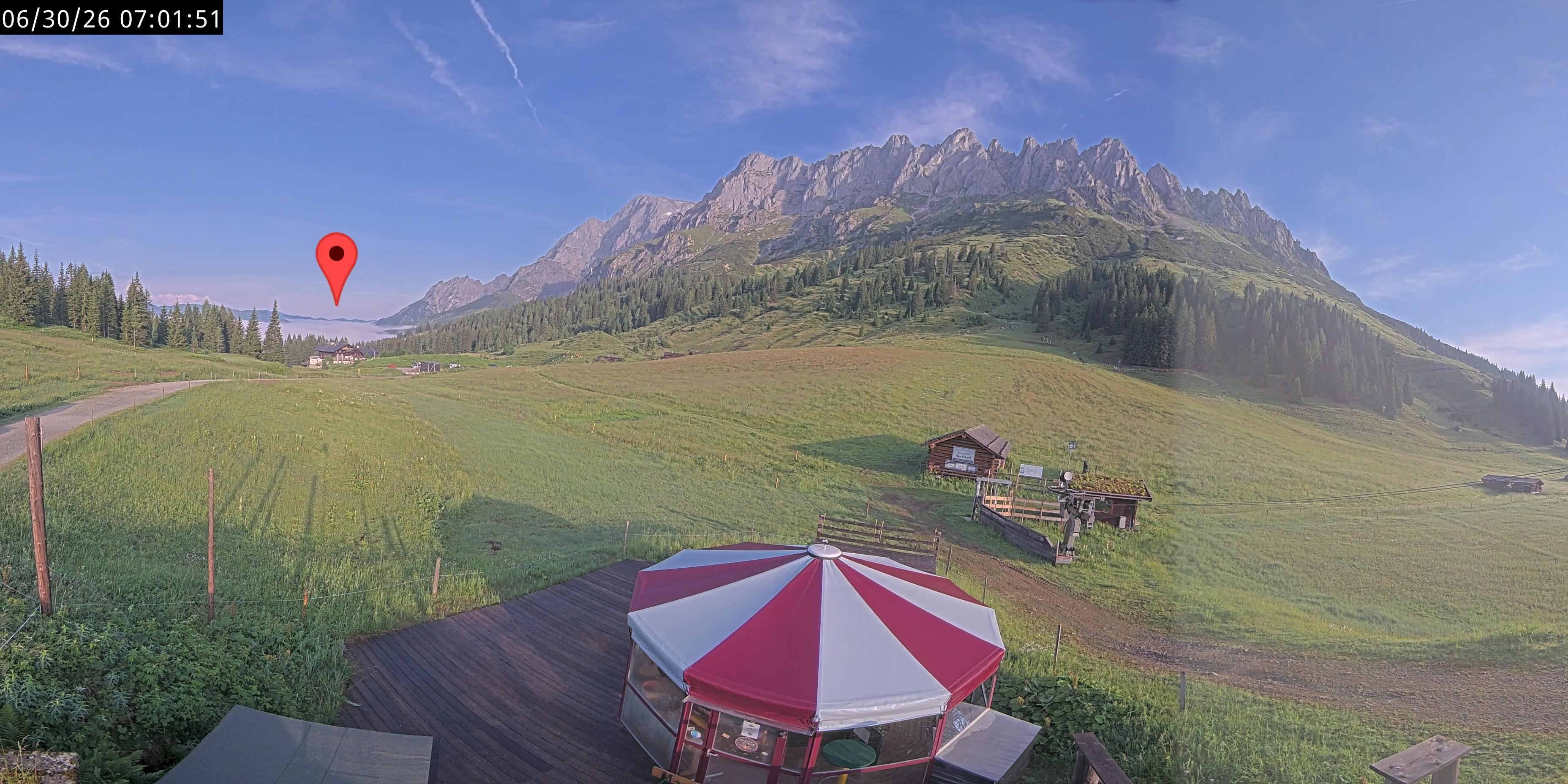 Archived image Webcam Mountain inn Arthurhaus at Hochkönig