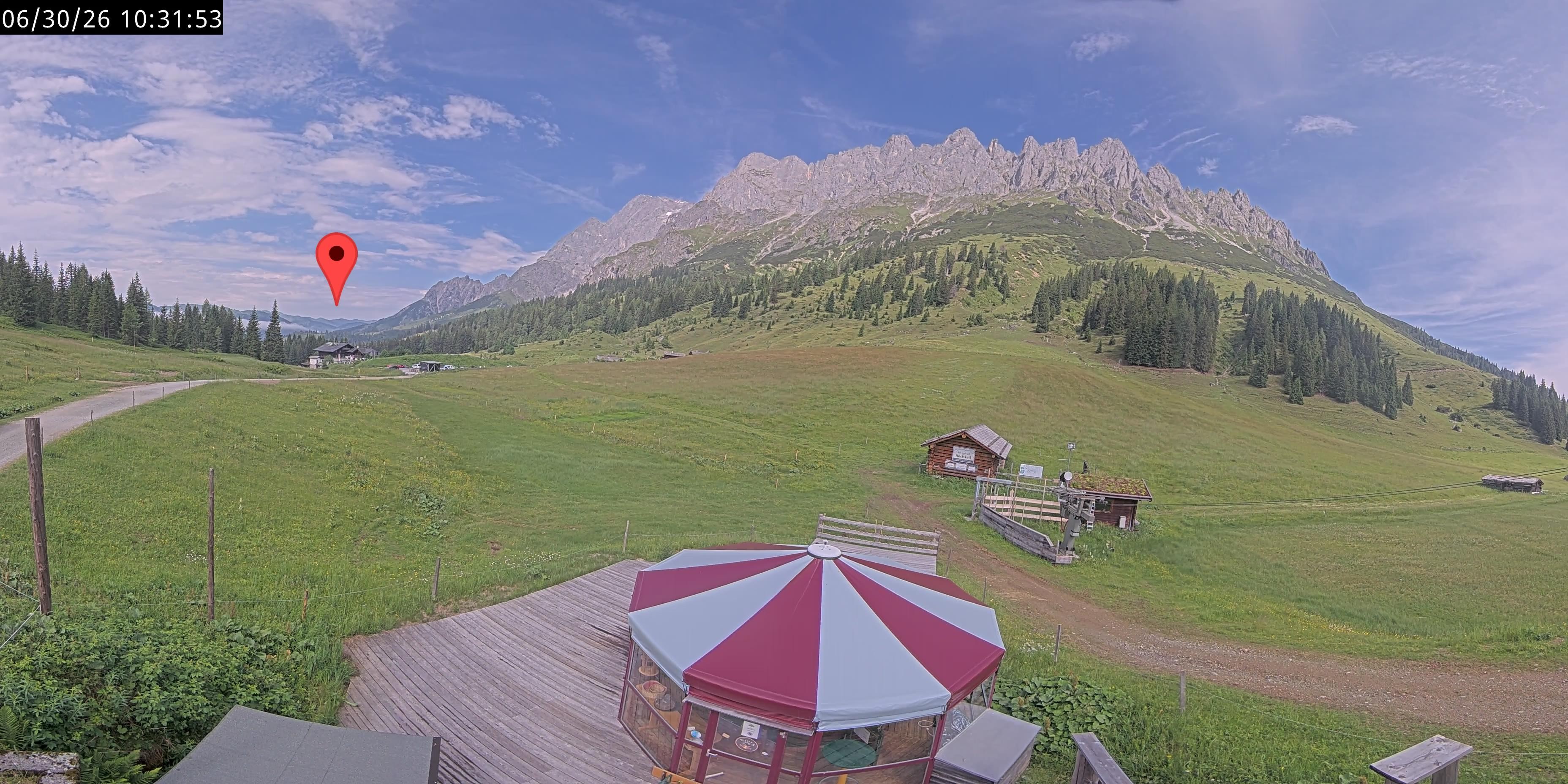 Archived image Webcam Mountain inn Arthurhaus at Hochkönig
