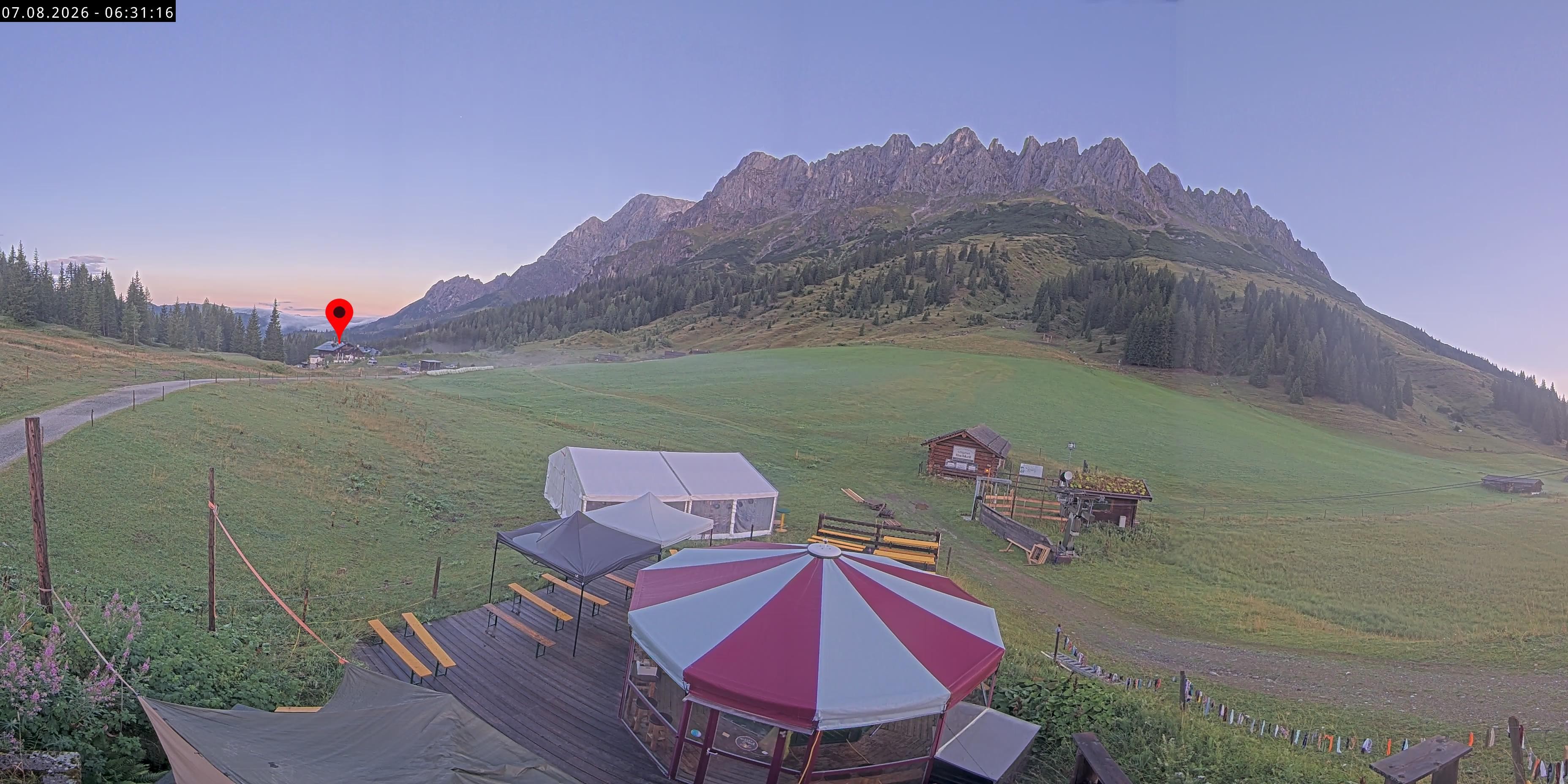 Archived image Webcam Mountain inn Arthurhaus at Hochkönig