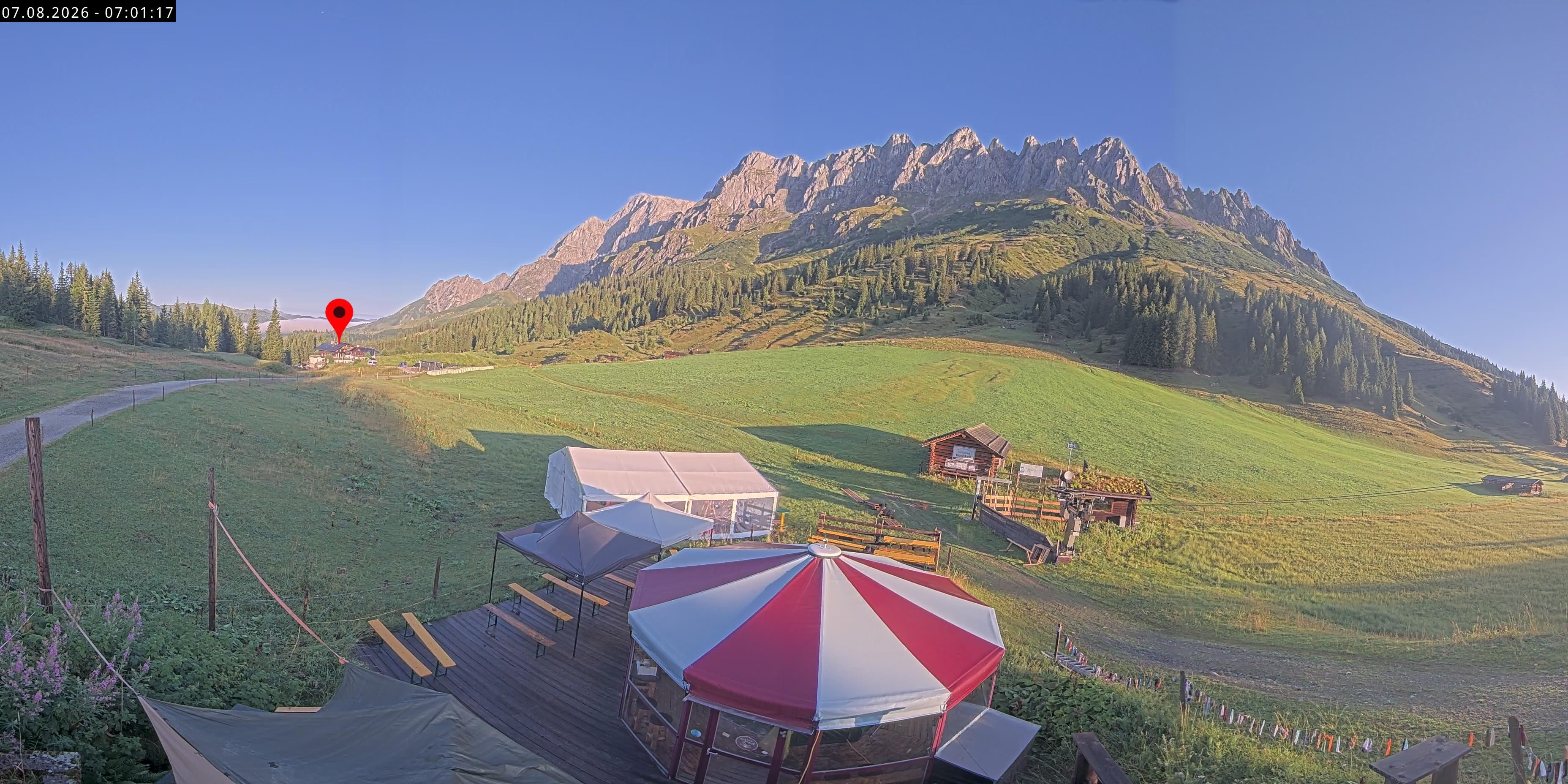 Archived image Webcam Mountain inn Arthurhaus at Hochkönig