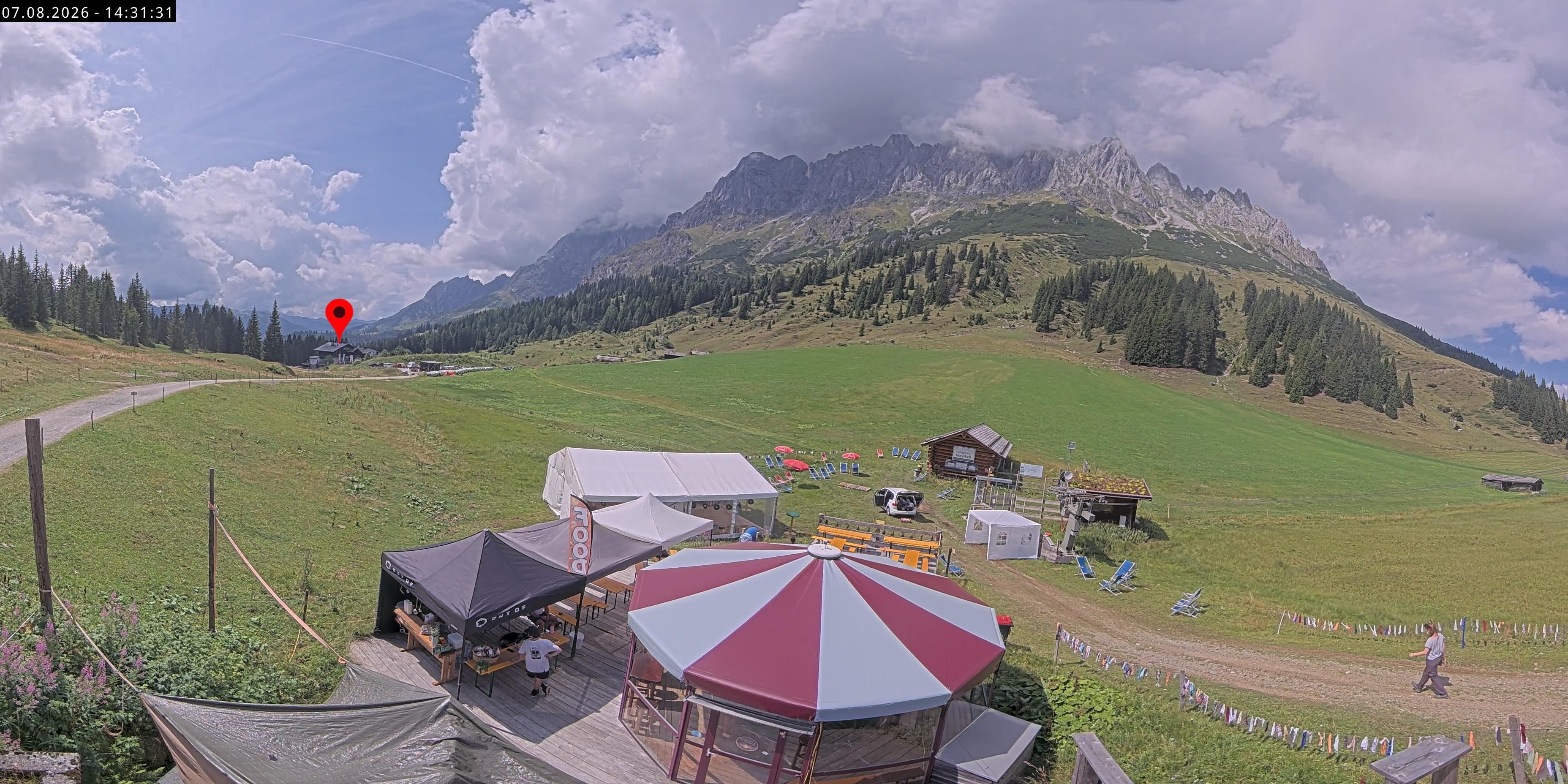 Archived image Webcam Mountain inn Arthurhaus at Hochkönig