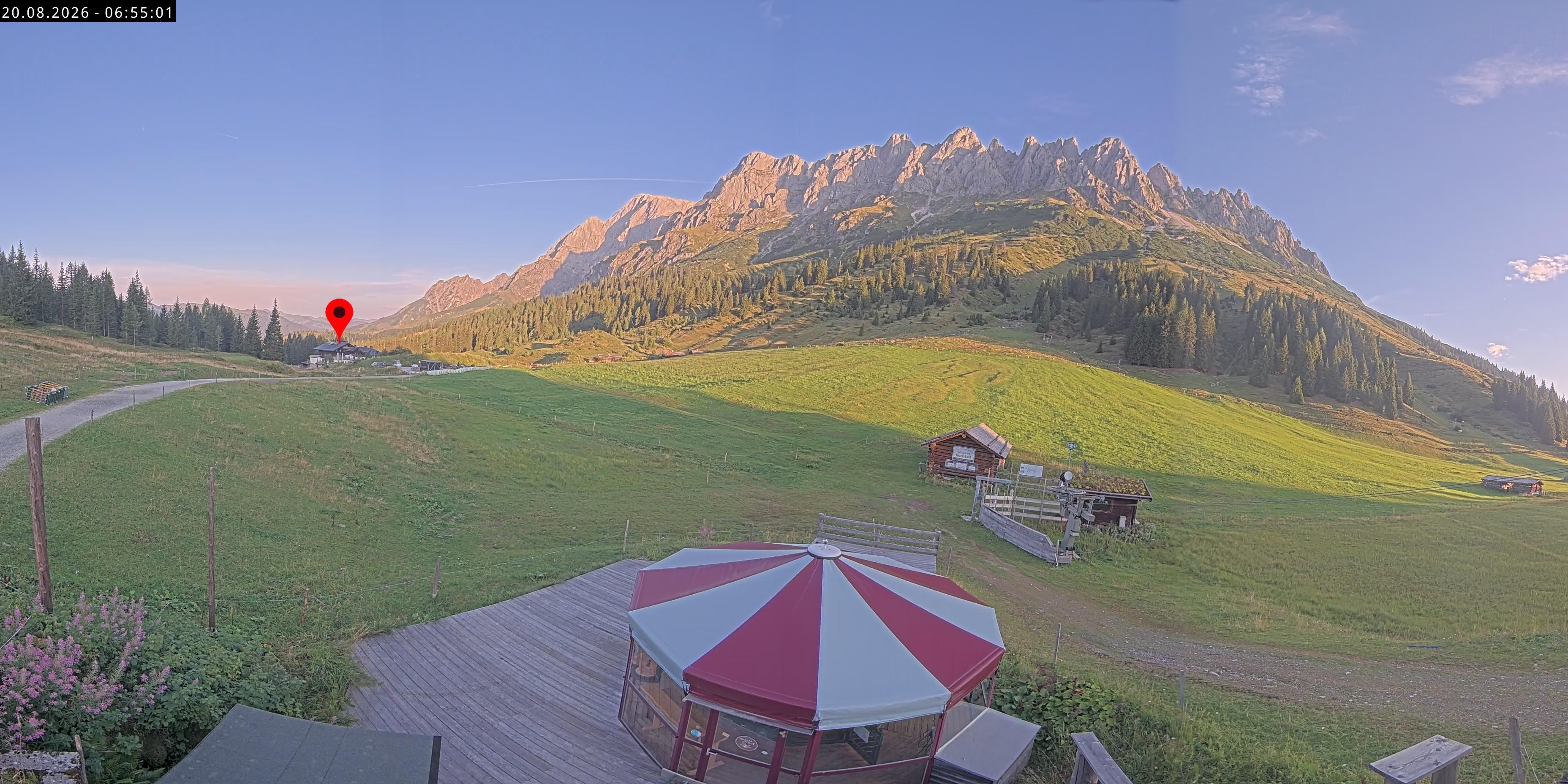 Archived image Webcam Mountain inn Arthurhaus at Hochkönig