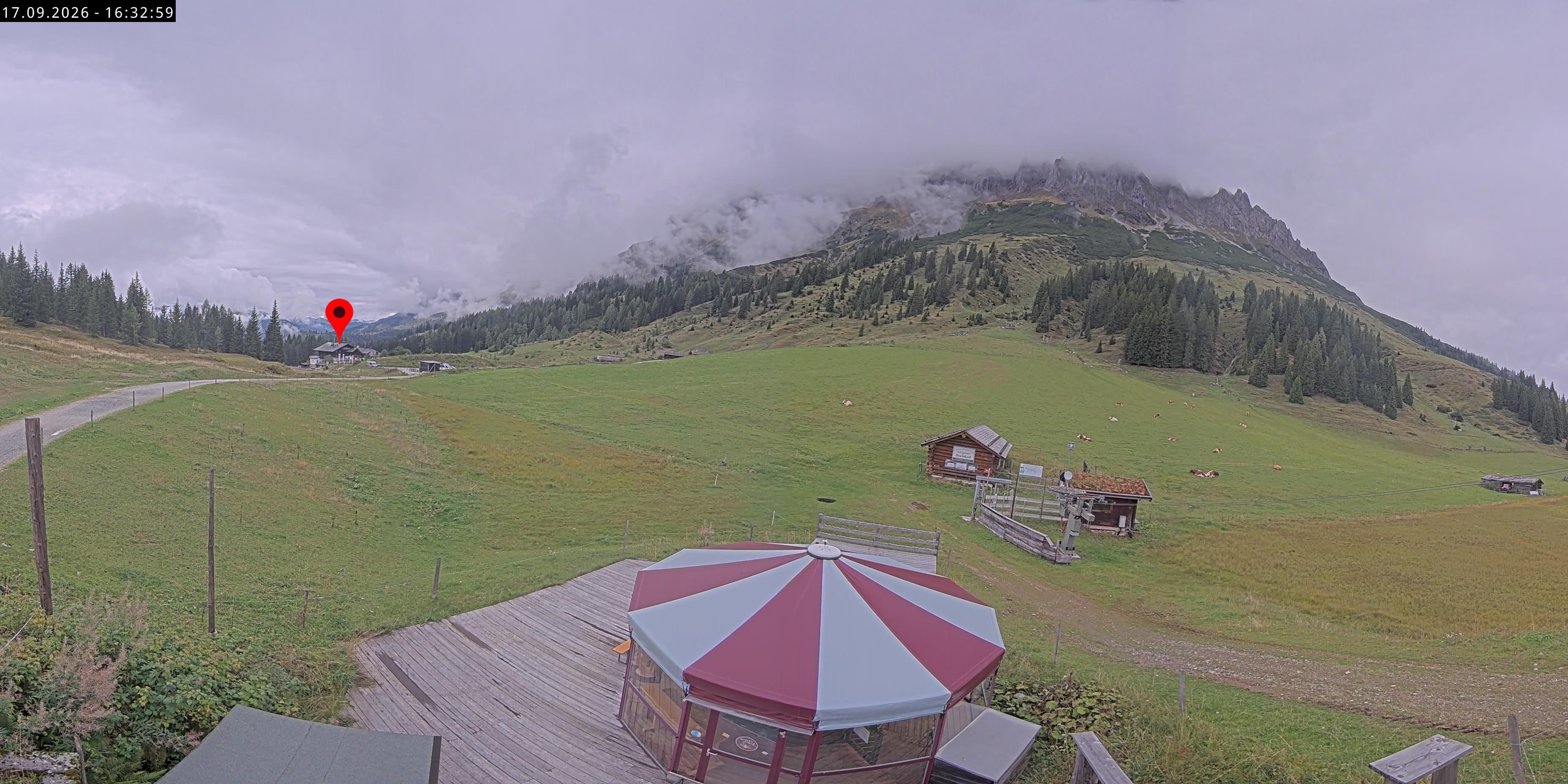 Archived image Webcam Mountain inn Arthurhaus at Hochkönig