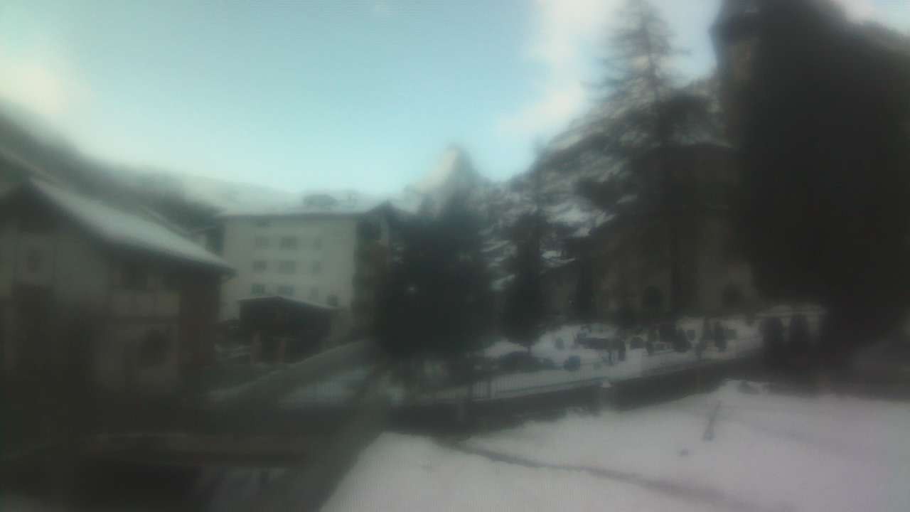 Archiv Foto Webcam Zermatt Kirche
