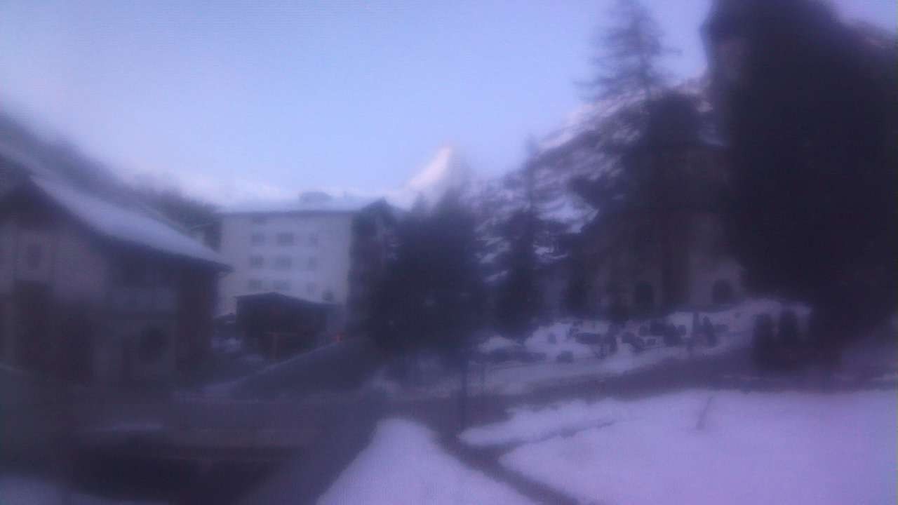 Archiv Foto Webcam Zermatt Kirche