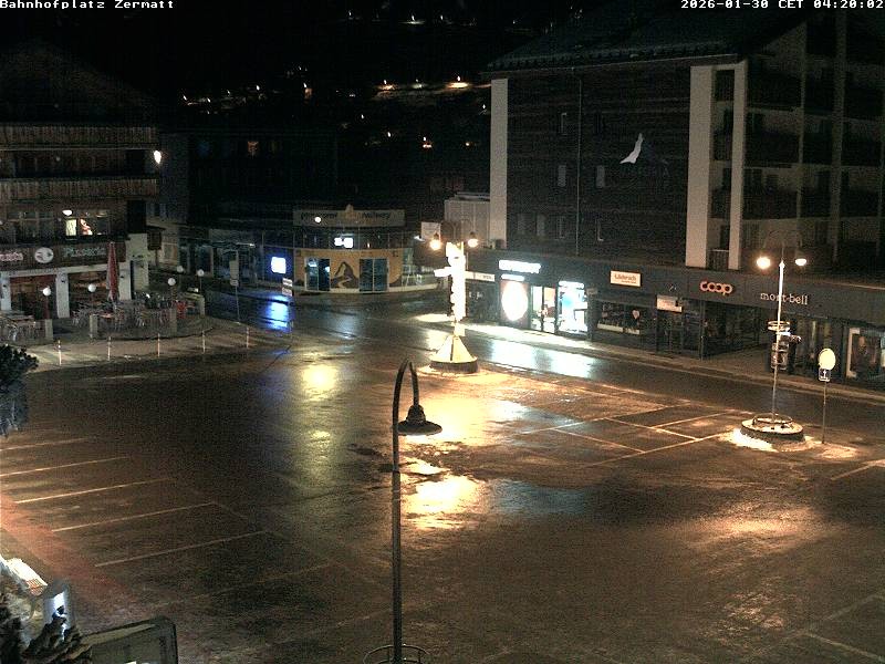 Archived image Webcam Zermatt Railway station