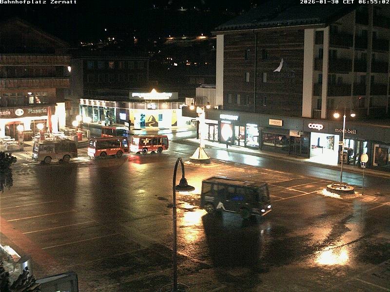 Archived image Webcam Zermatt Railway station