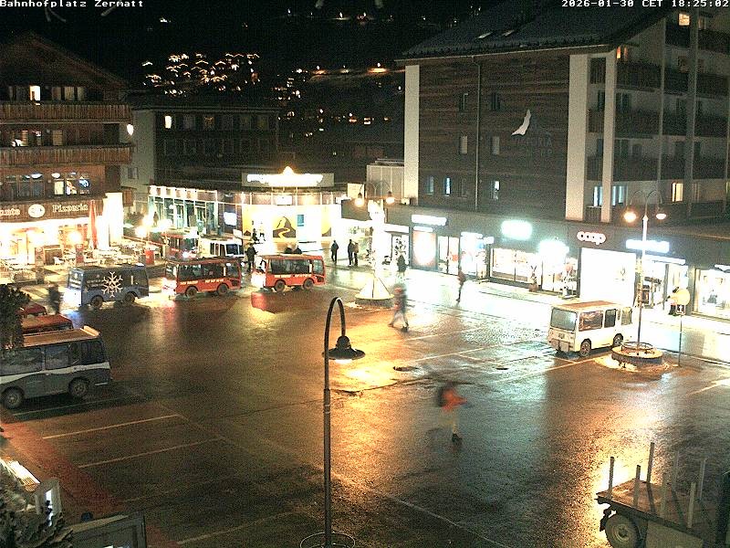 Archived image Webcam Zermatt Railway station