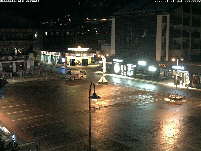 Archived image Webcam Zermatt Railway station