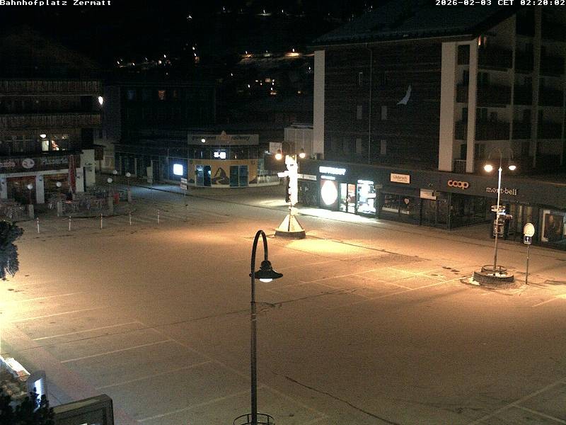 Archived image Webcam Zermatt Railway station