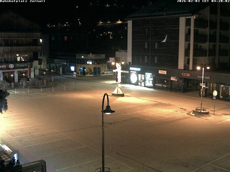 Archived image Webcam Zermatt Railway station
