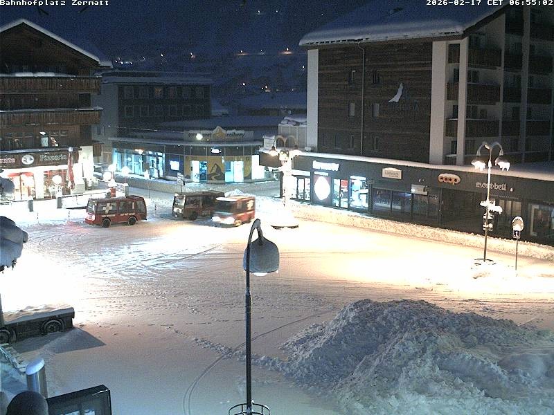 Archived image Webcam Zermatt Railway station