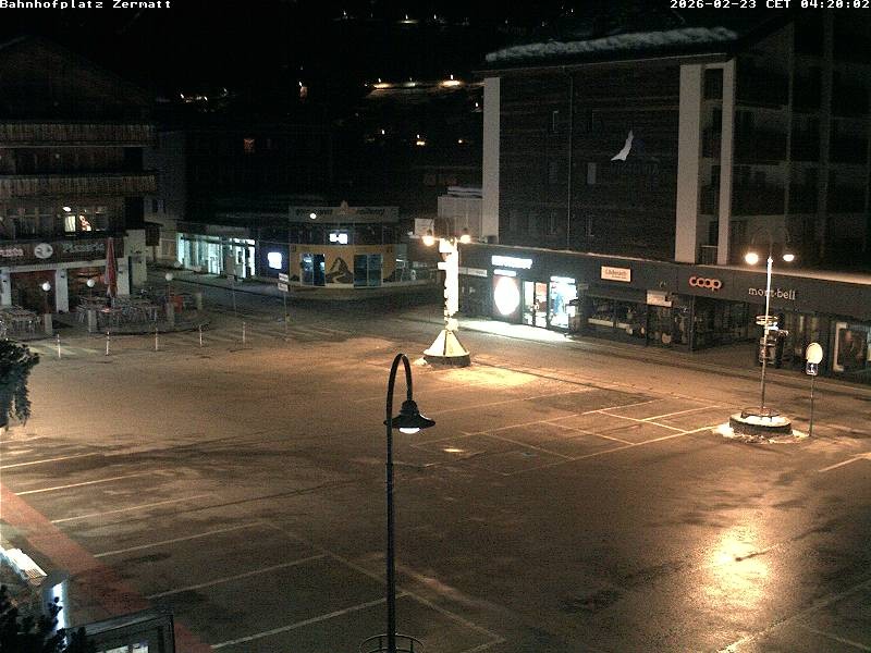 Archived image Webcam Zermatt Railway station